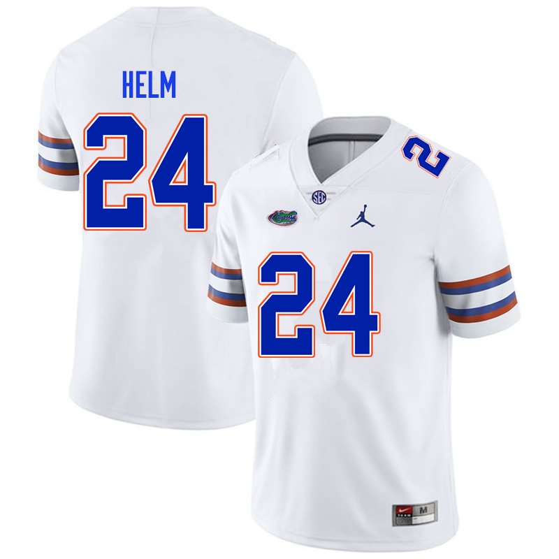 Men's NCAA Florida Gators Avery Helm #24 Stitched Authentic Nike White College Football Jersey UZR5765FB